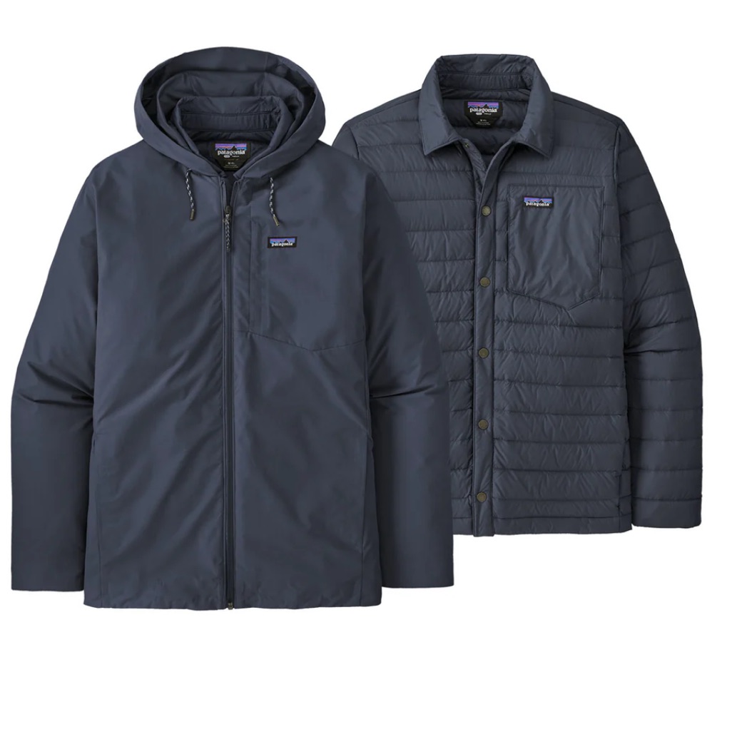 New Patagonia Downdrift 3 In 1 Jacket In Smolder Blue Size Xl